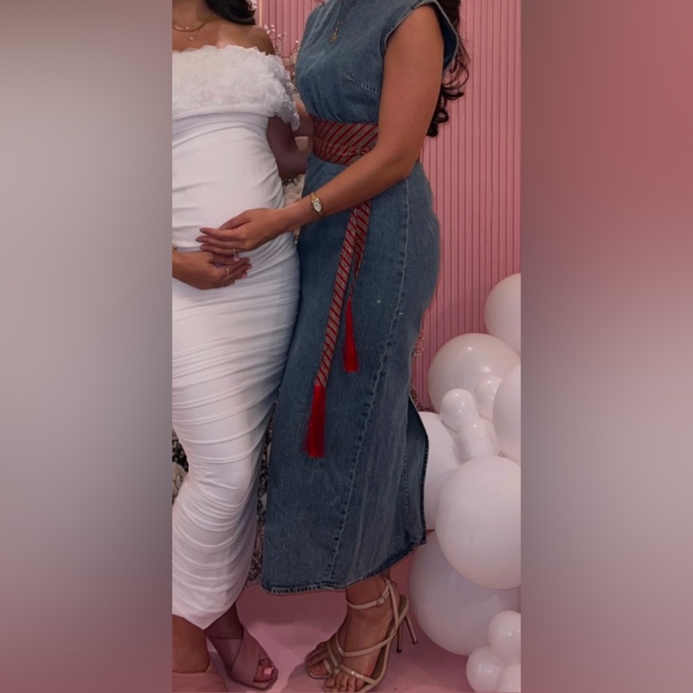 Zara midi denim dress